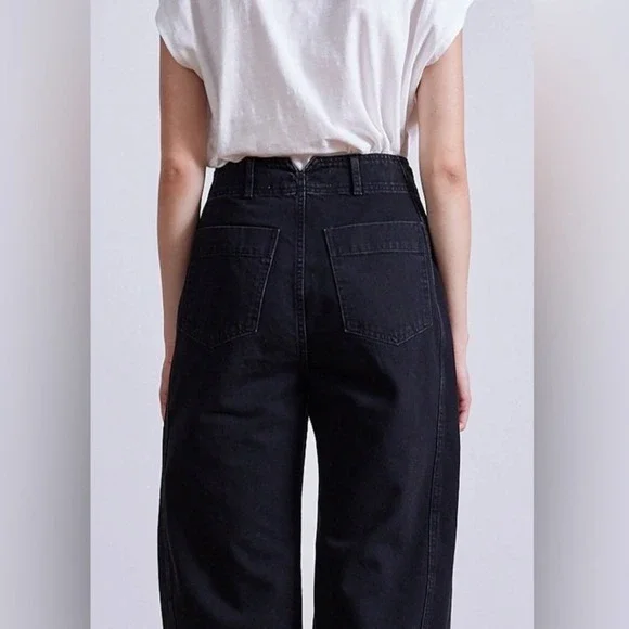 NEW Apiece Apart Women's Meridan
Jeans Relaxed Ballon in Luna Black Sz 28 S - Picture 2 of 9